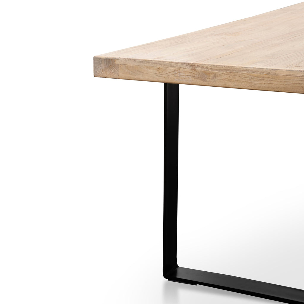 Reclaimed Elm Wood Siena Dining Table 3m - Rustic Natural - Thick Top