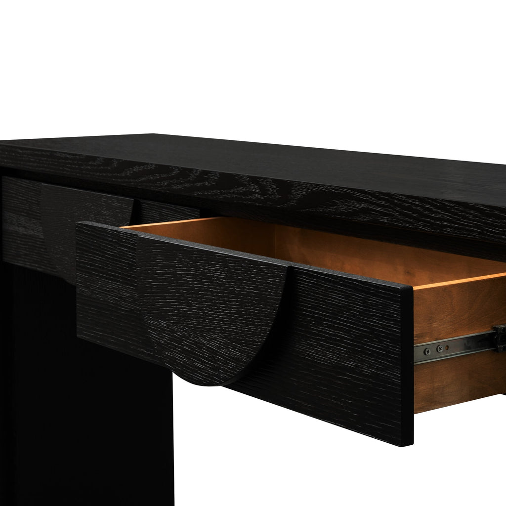 1.4m Ferrara Console Table - Textured Espresso Black