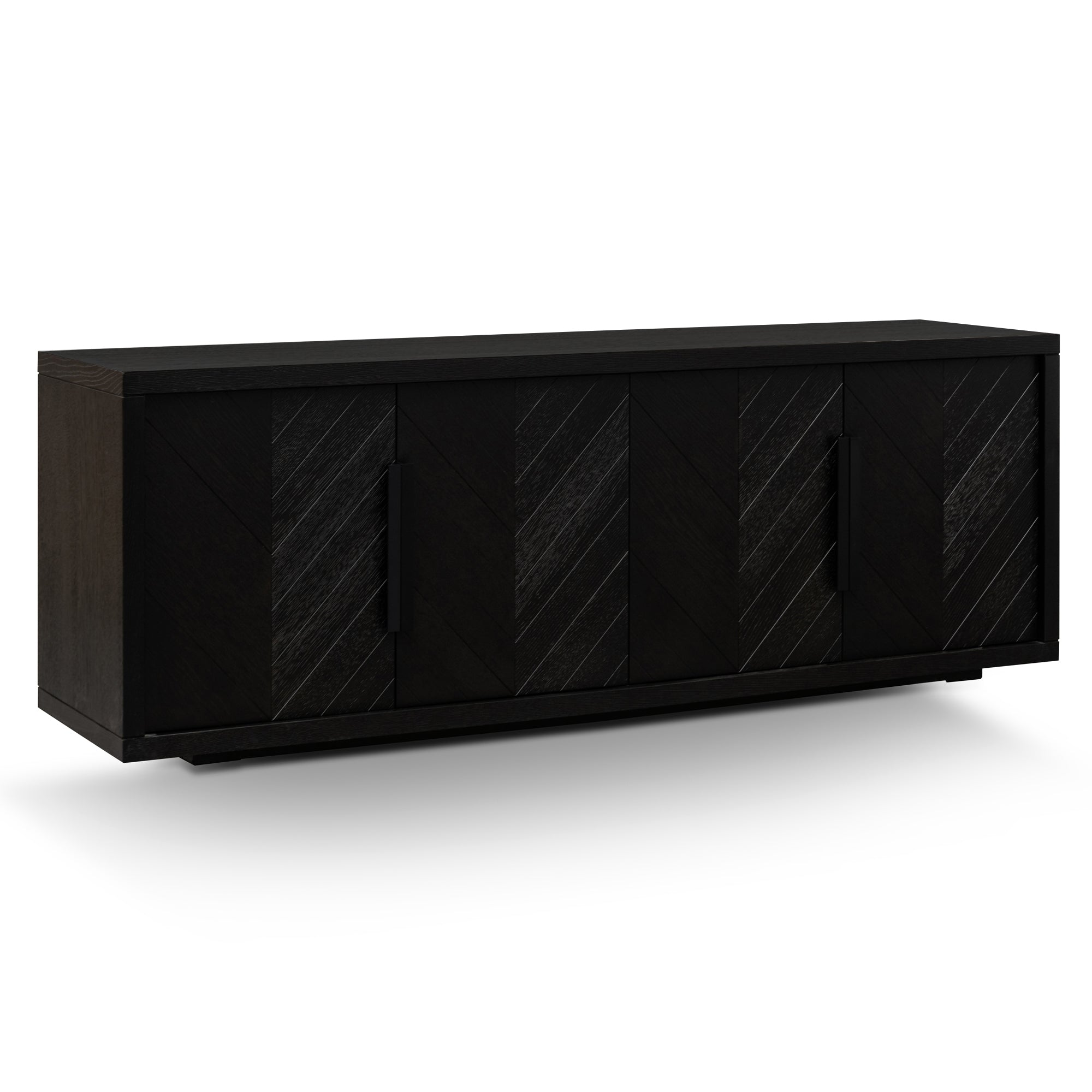 2m Modena Buffet Unit - Textured Espresso Black