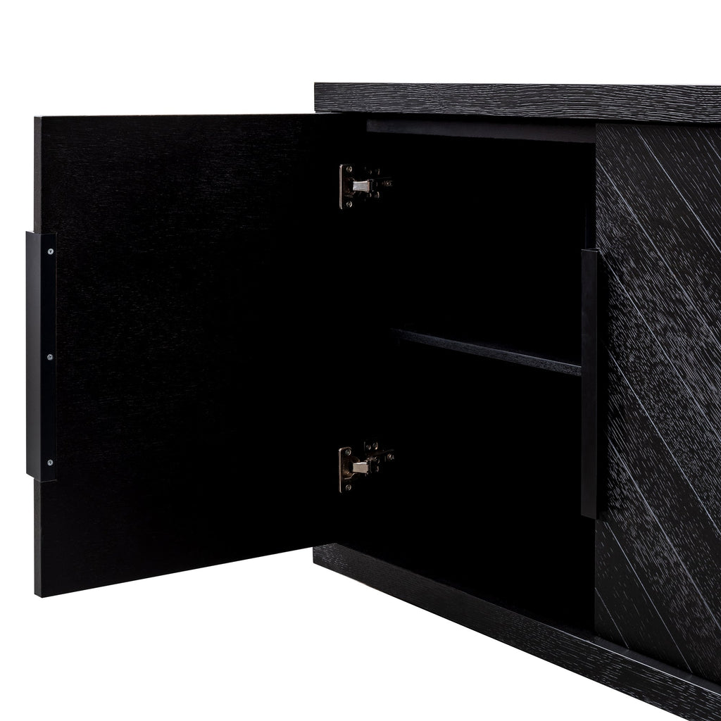 2m Modena Buffet Unit - Textured Espresso Black