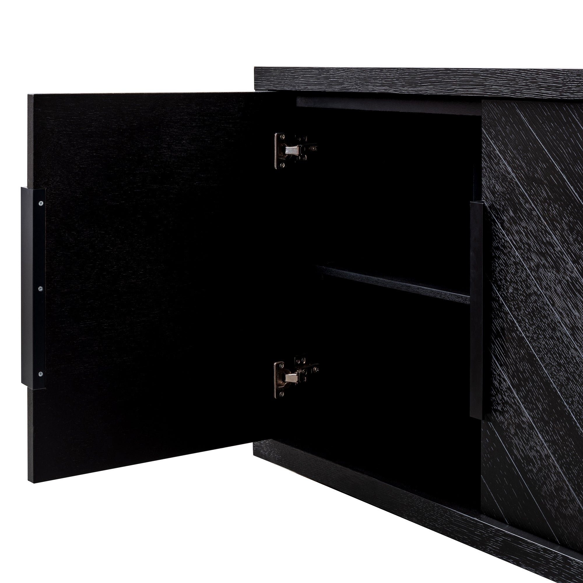 2m Modena Buffet Unit - Textured Espresso Black