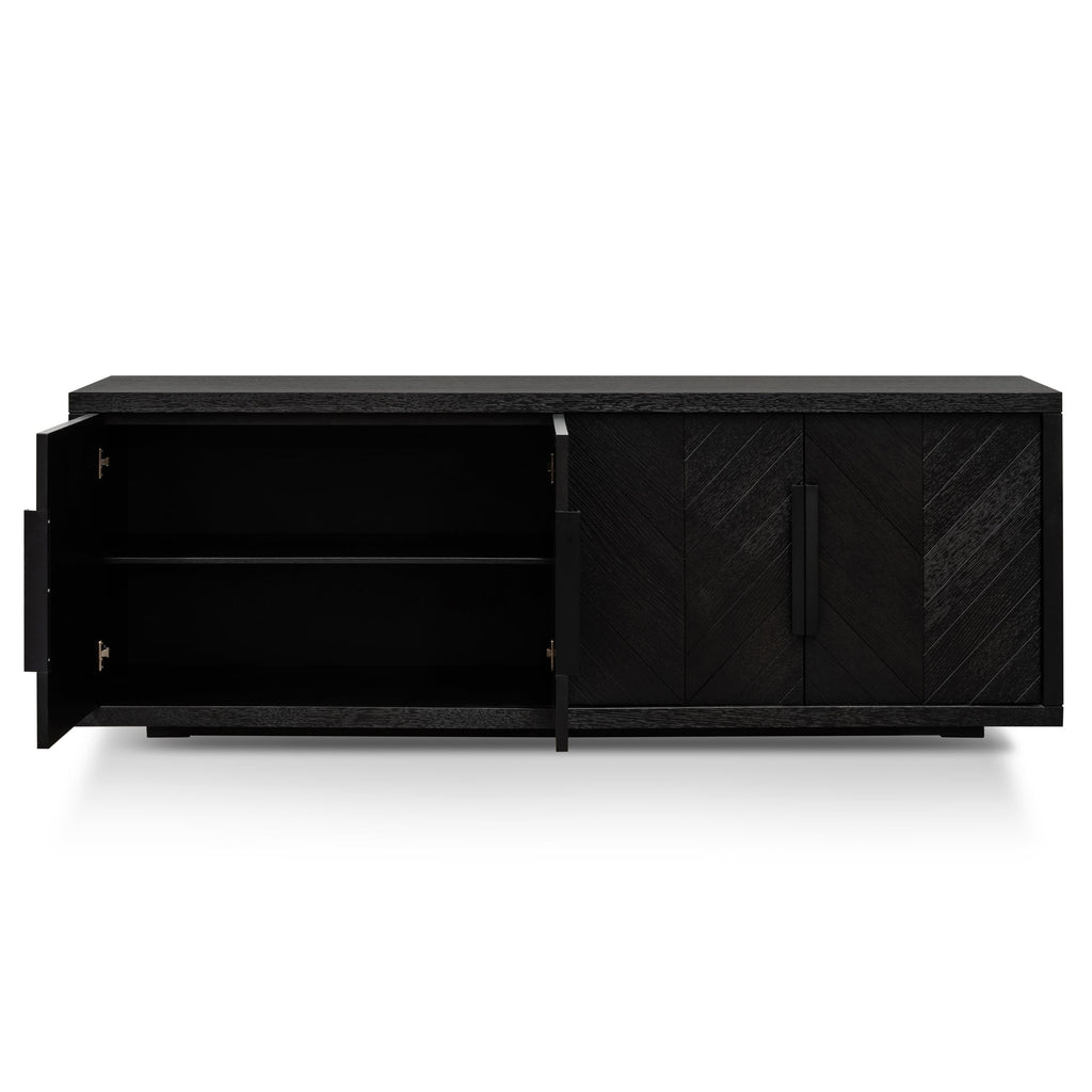 2m Modena Buffet Unit - Textured Espresso Black
