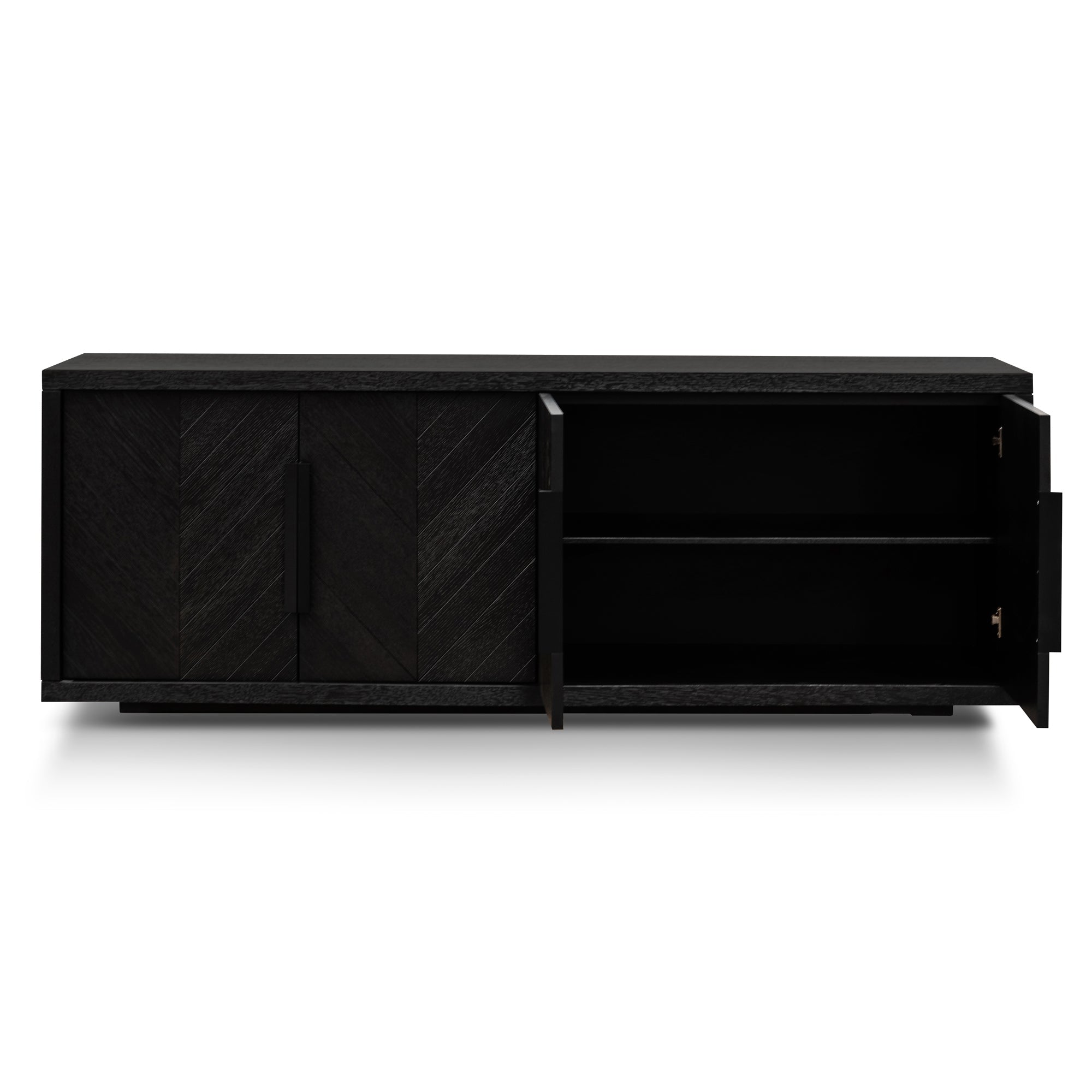 2m Modena Buffet Unit - Textured Espresso Black
