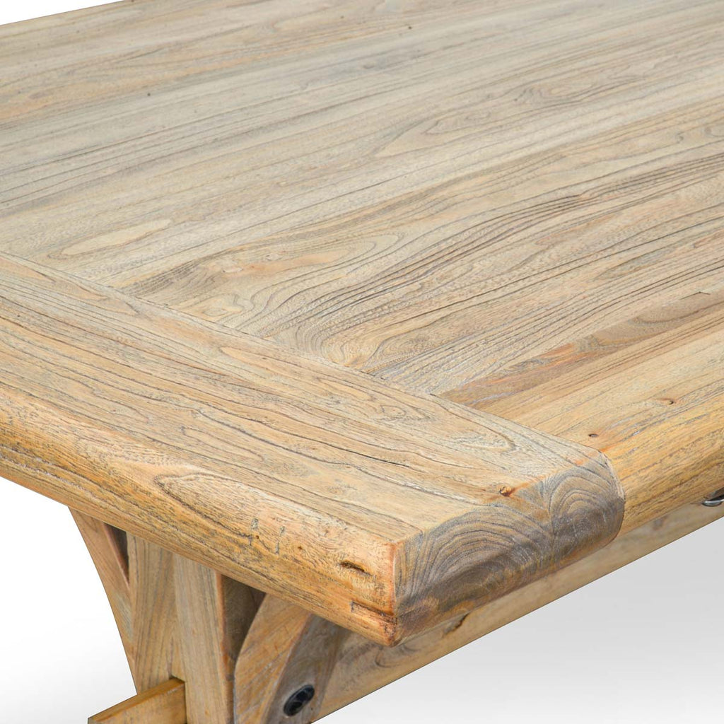 Reclaimed Elm Wood Siena Dining Table 2m - Natural