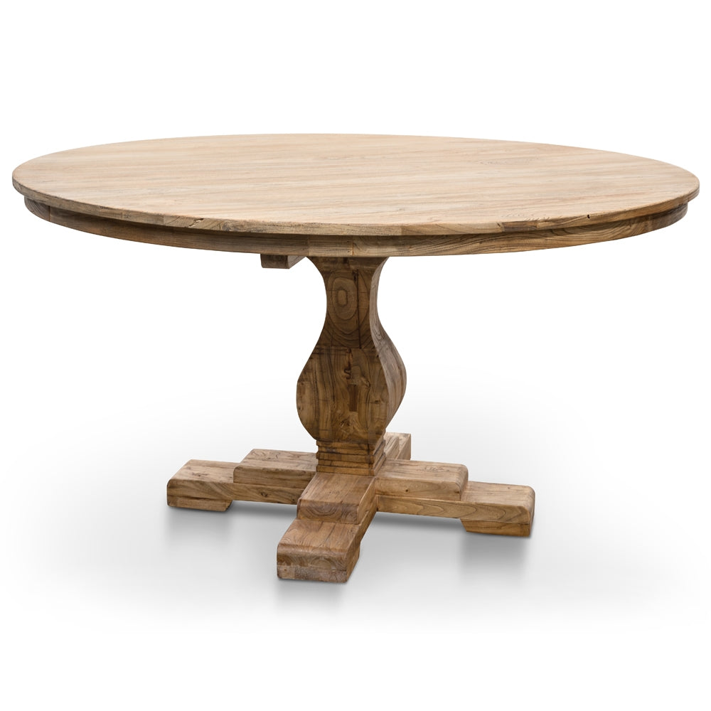Round Siena Dining Table 140cm - Rustic Natural