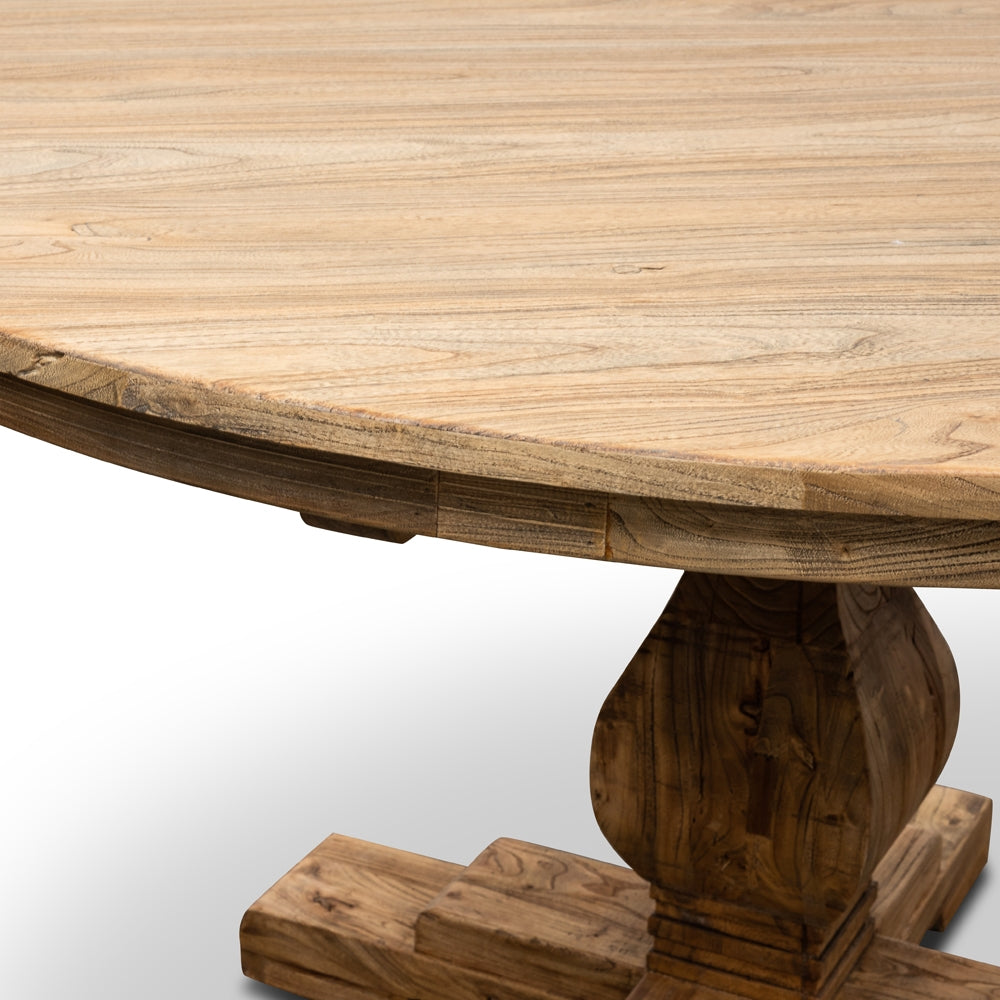 Round Siena Dining Table 140cm - Rustic Natural