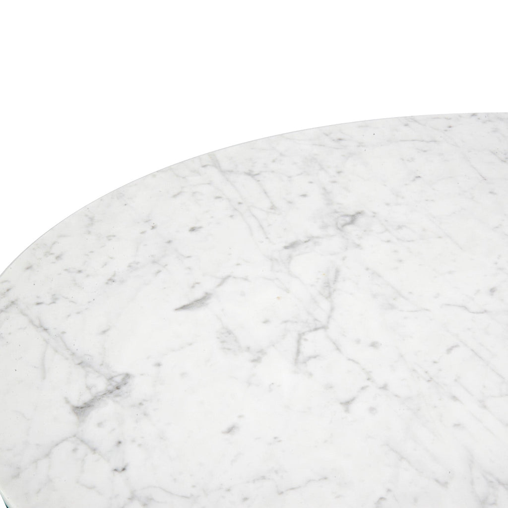 1.15m Round Marble Siena Dining Table - Dark Brown Base