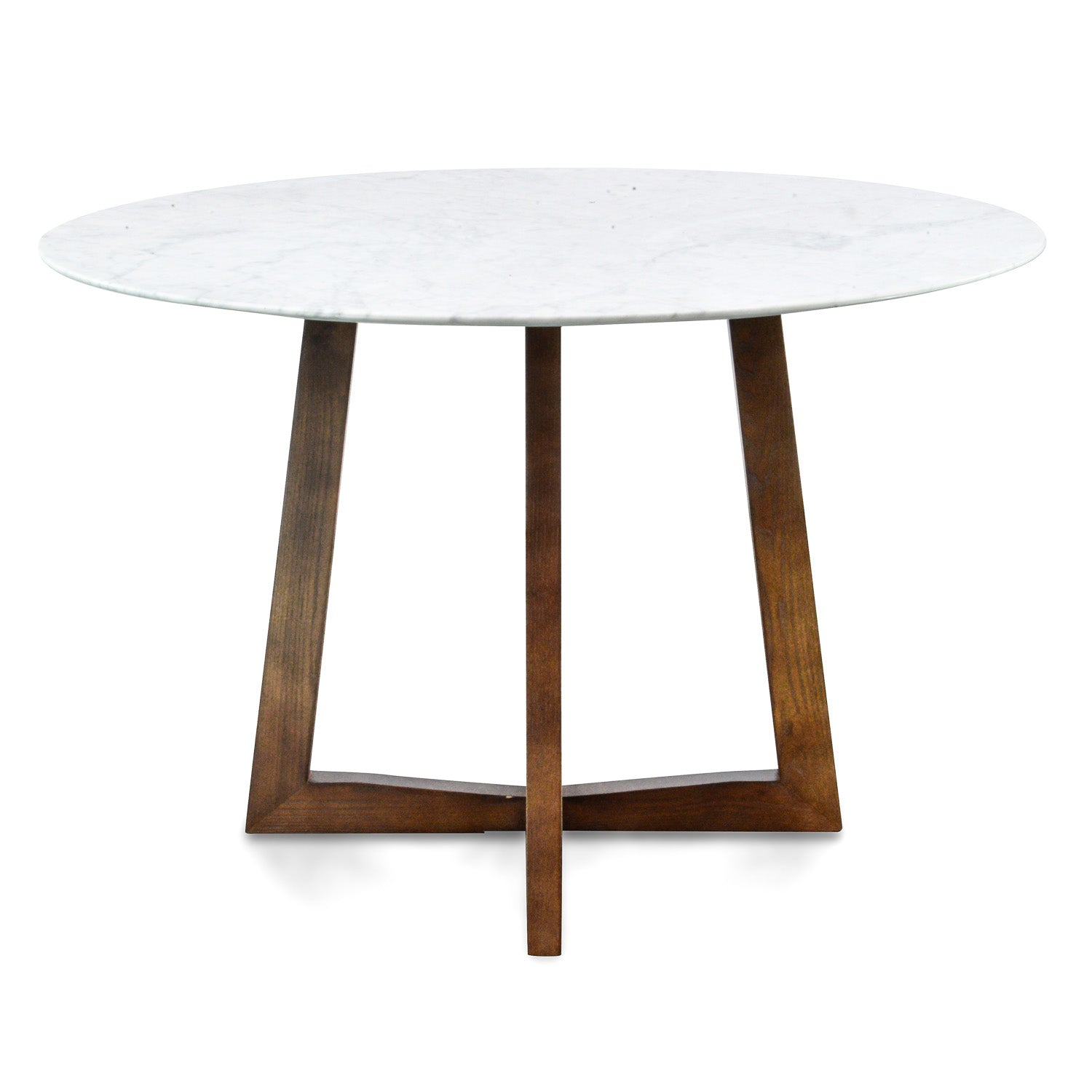 1.15m Round Marble Siena Dining Table - Dark Brown Base