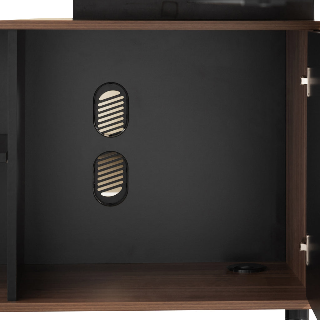 1.8m Milano Executive Desk Left Return with Black Legs - Walnut
