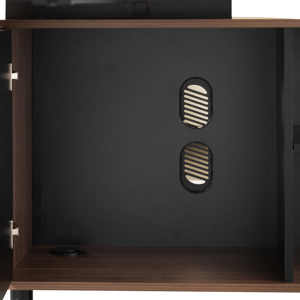 1.8m Milano Executive Desk Right Return with Black Legs - Walnut