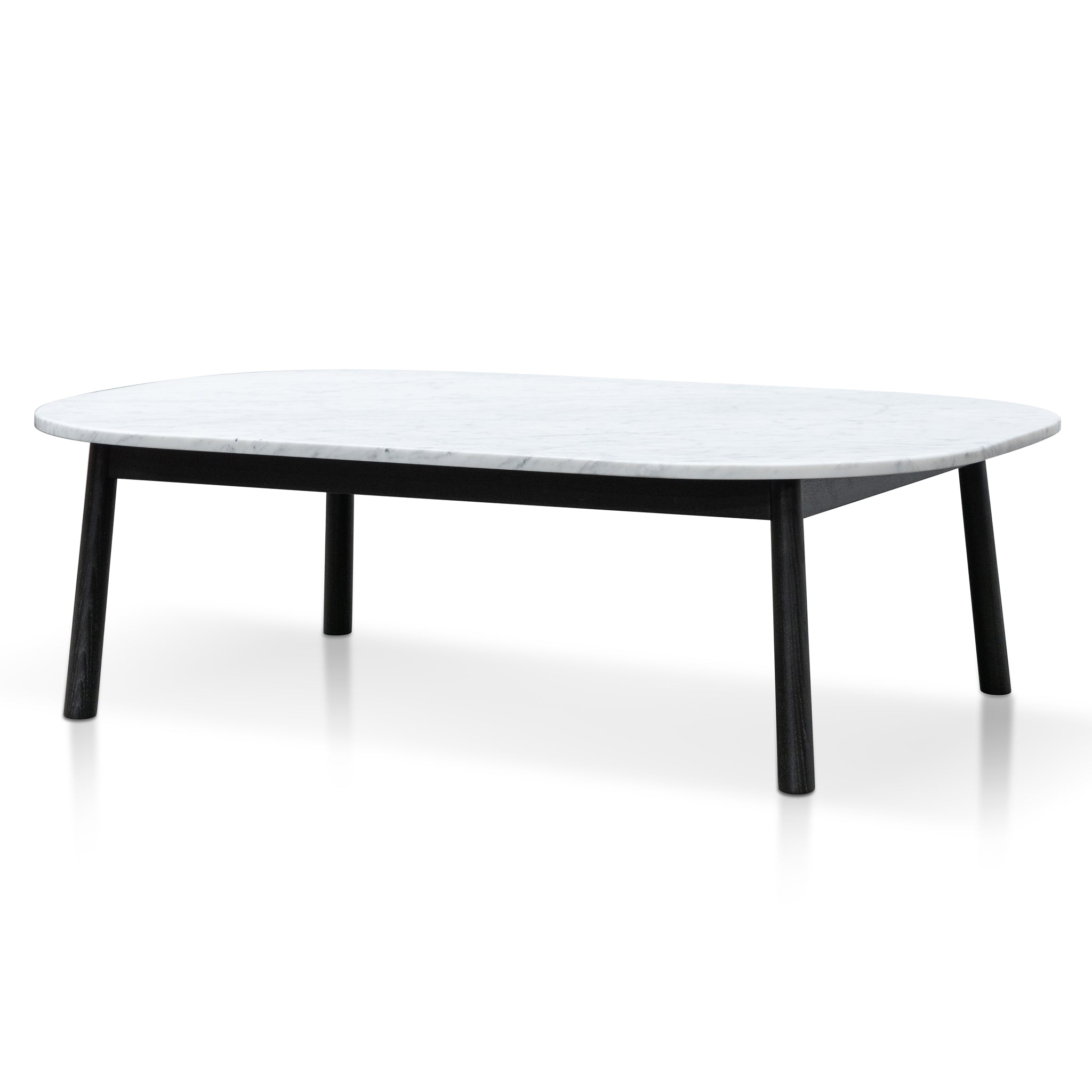 110cm Marble Venezia Coffee Table - Black Base