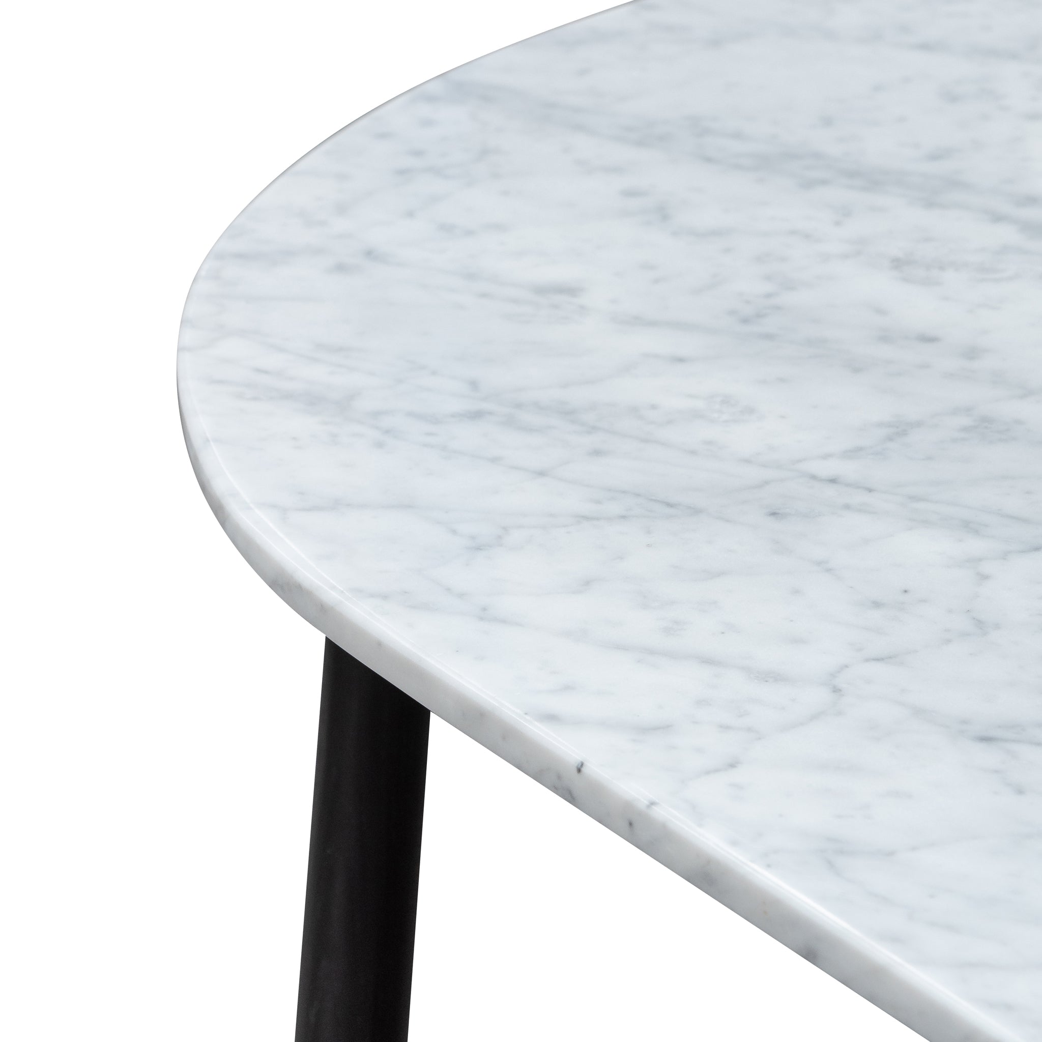 110cm Marble Venezia Coffee Table - Black Base
