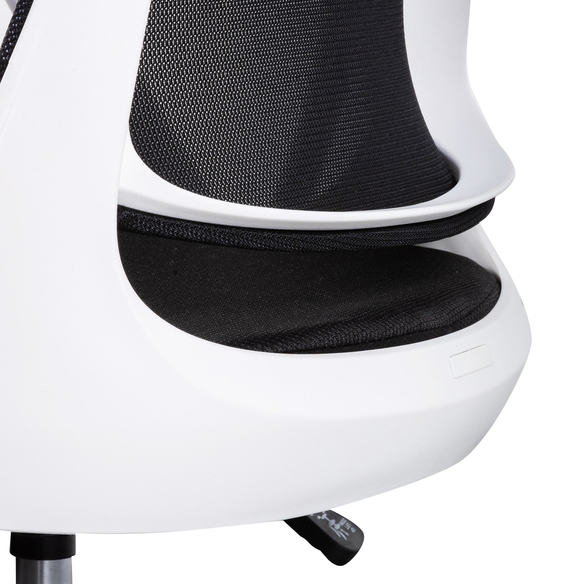 Black Milano Office Chair - White Arm and Base