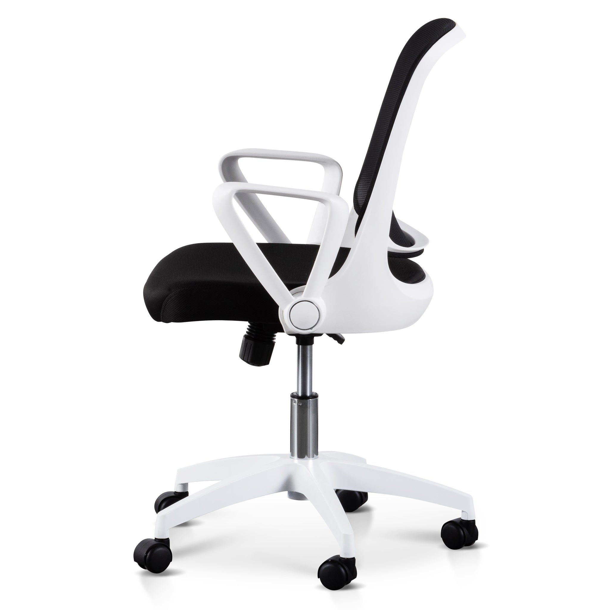 Black Milano Office Chair - White Arm and Base