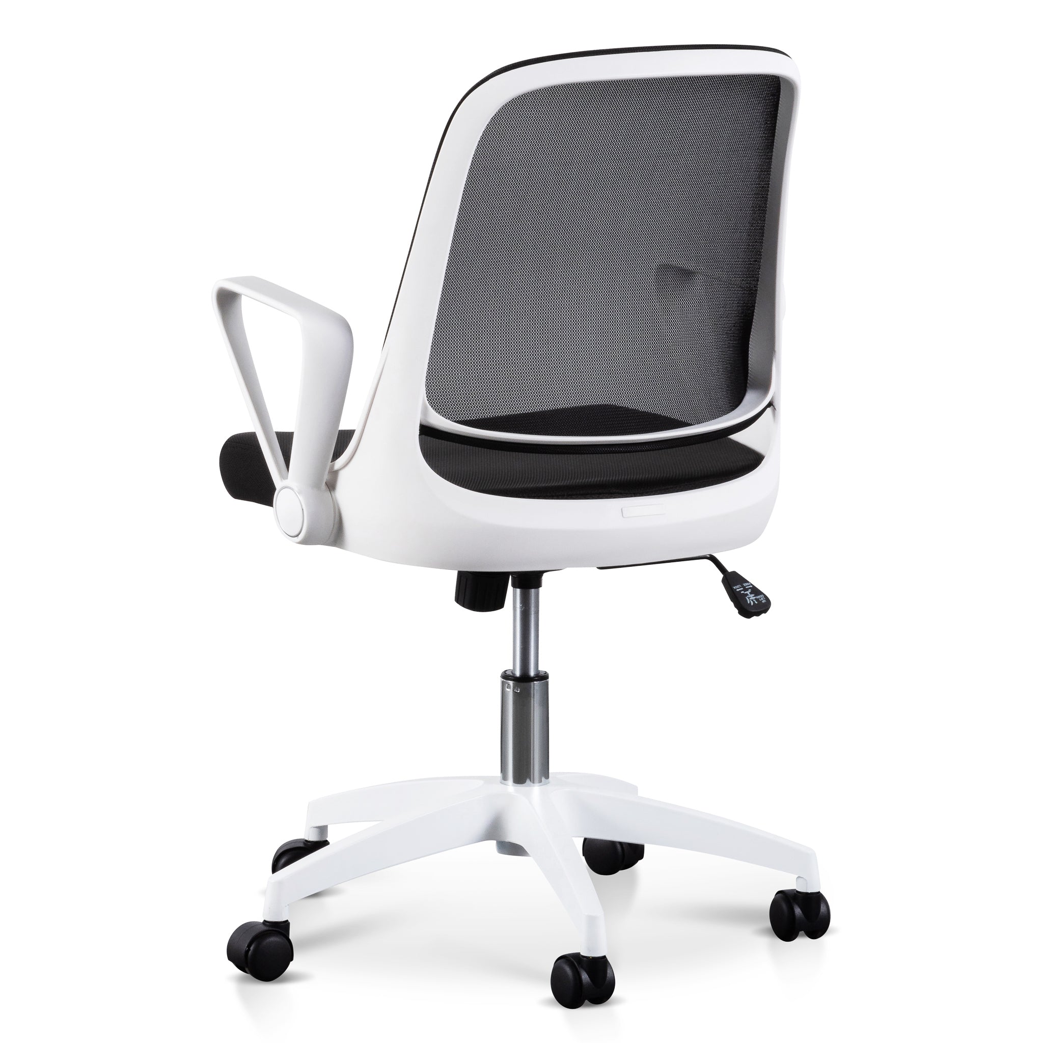 Black Milano Office Chair - White Arm and Base