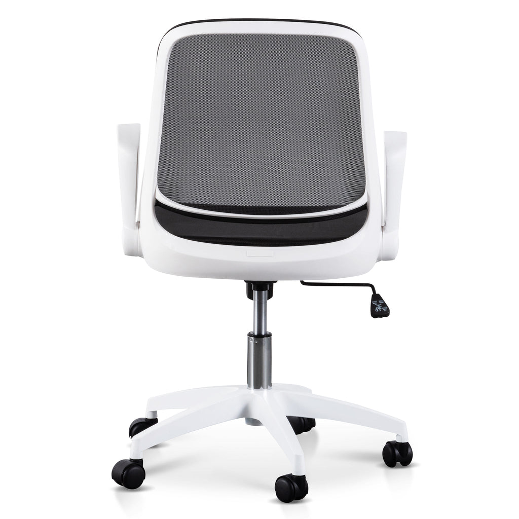 Black Milano Office Chair - White Arm and Base