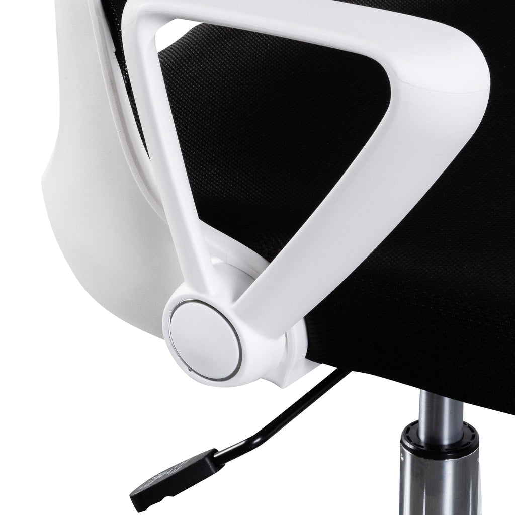 Black Milano Office Chair - White Arm and Base