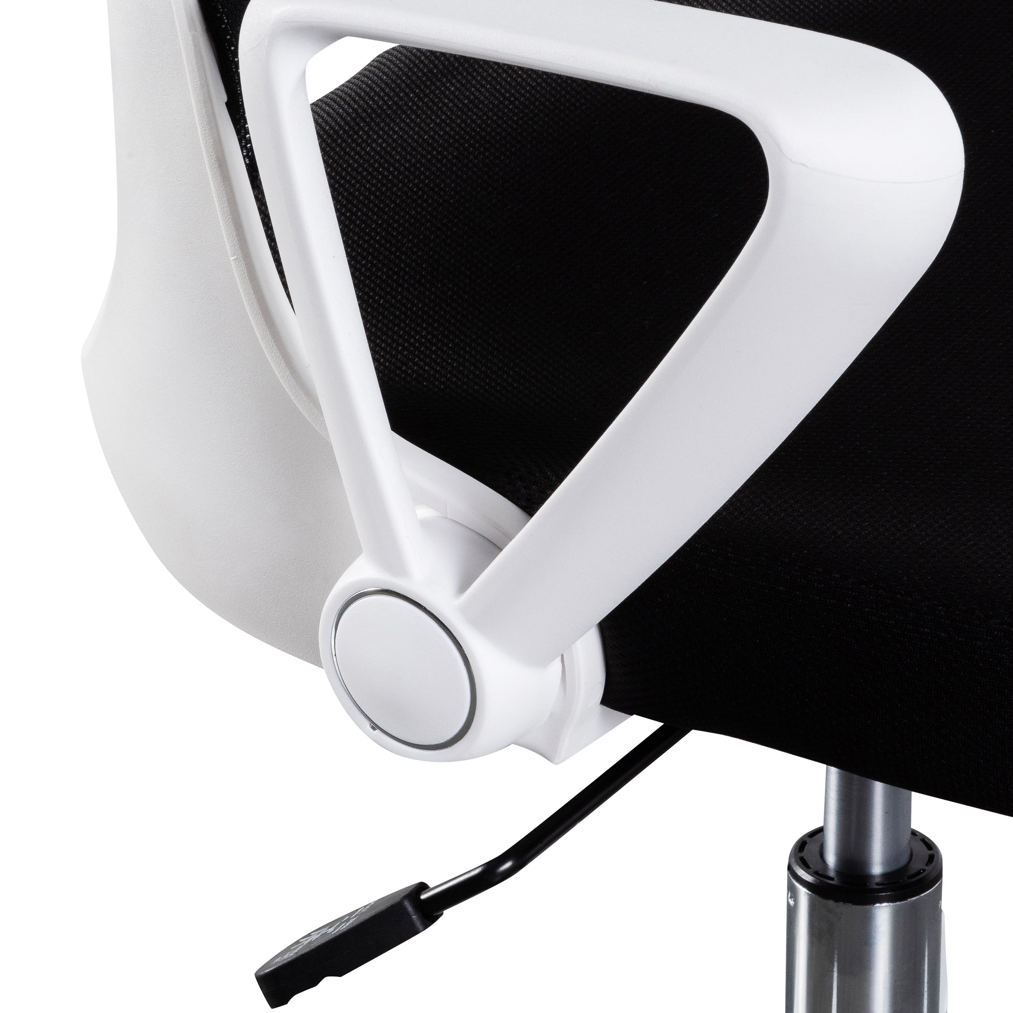 Black Milano Office Chair - White Arm and Base