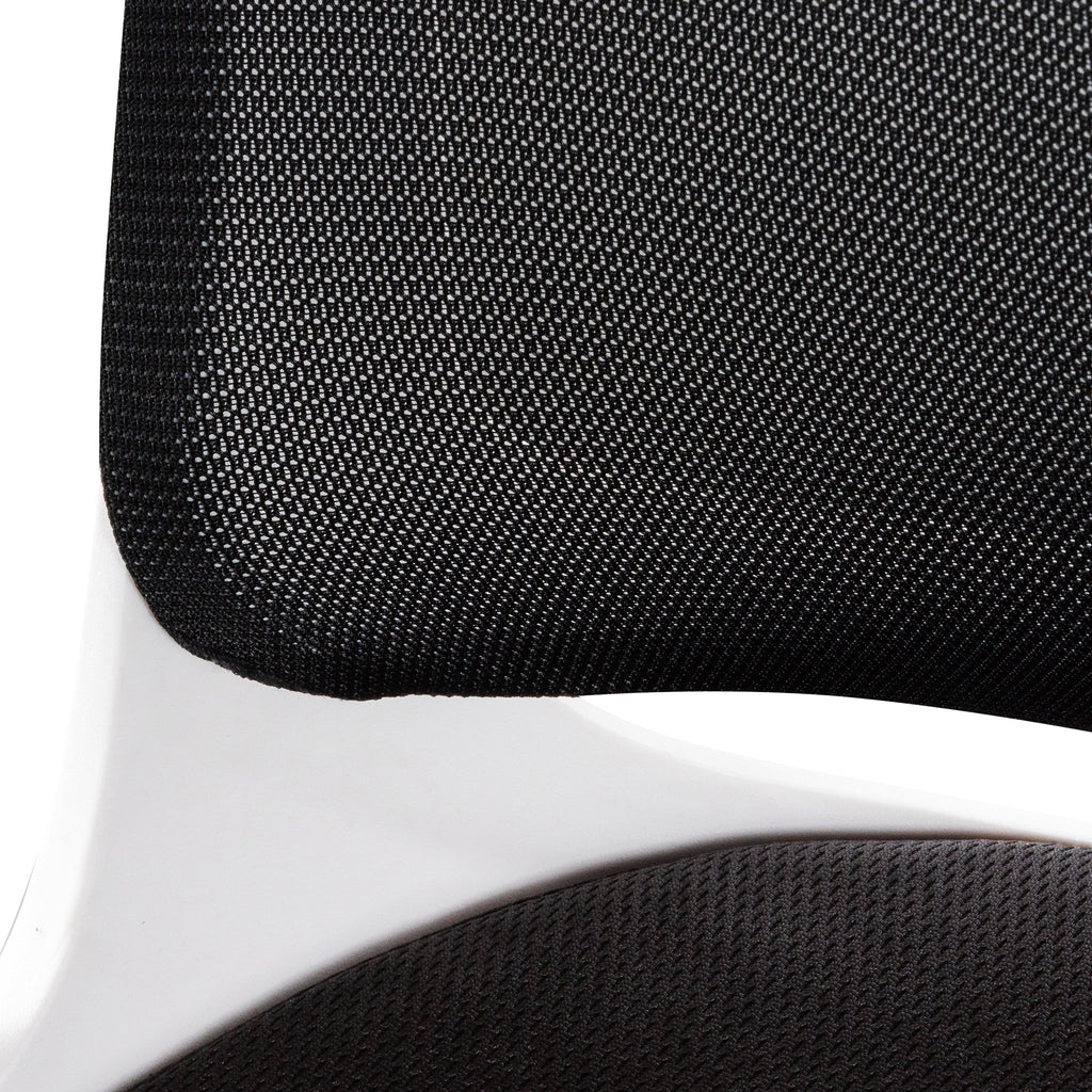 Black Milano Office Chair - White Arm and Base