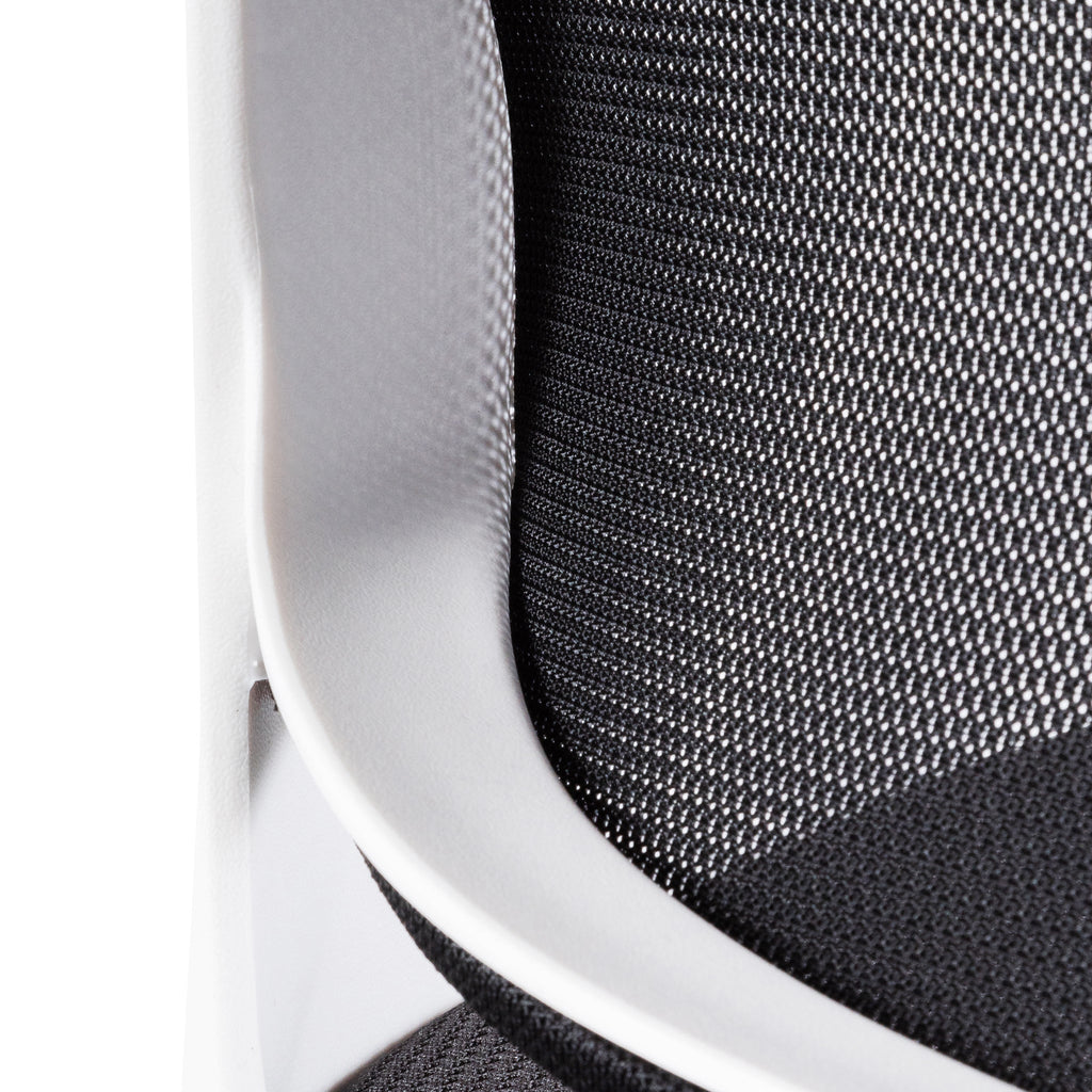 Black Milano Office Chair - White Arm and Base