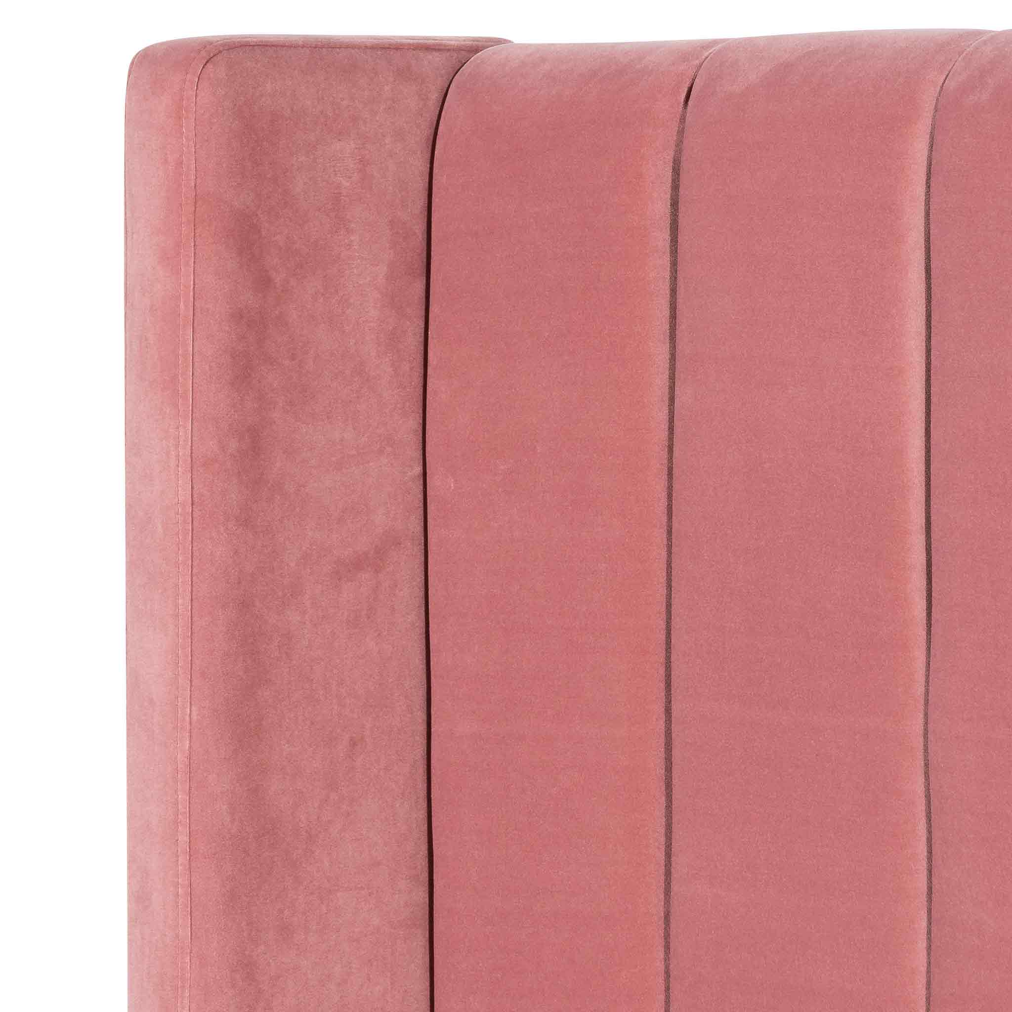 King Lazio Bed Frame - Blush Peach Velvet