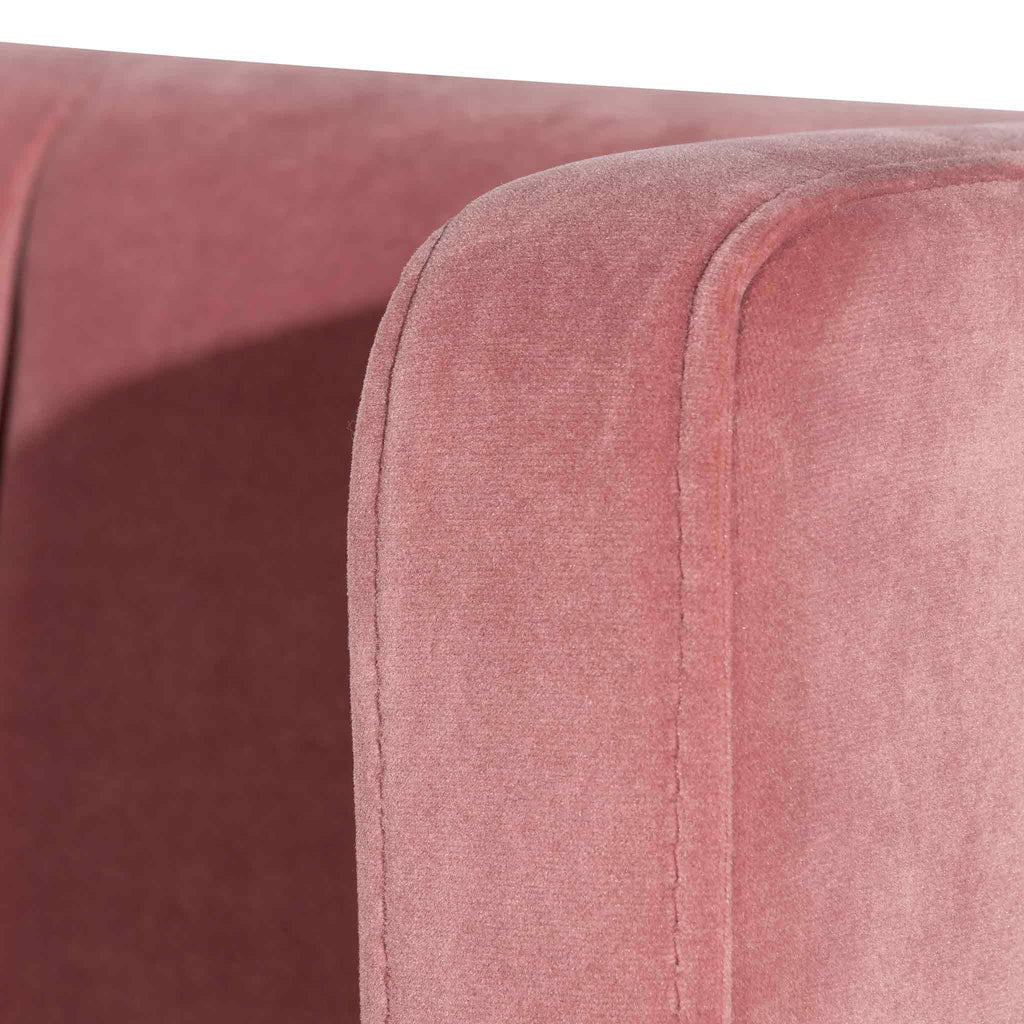 King Lazio Bed Frame - Blush Peach Velvet