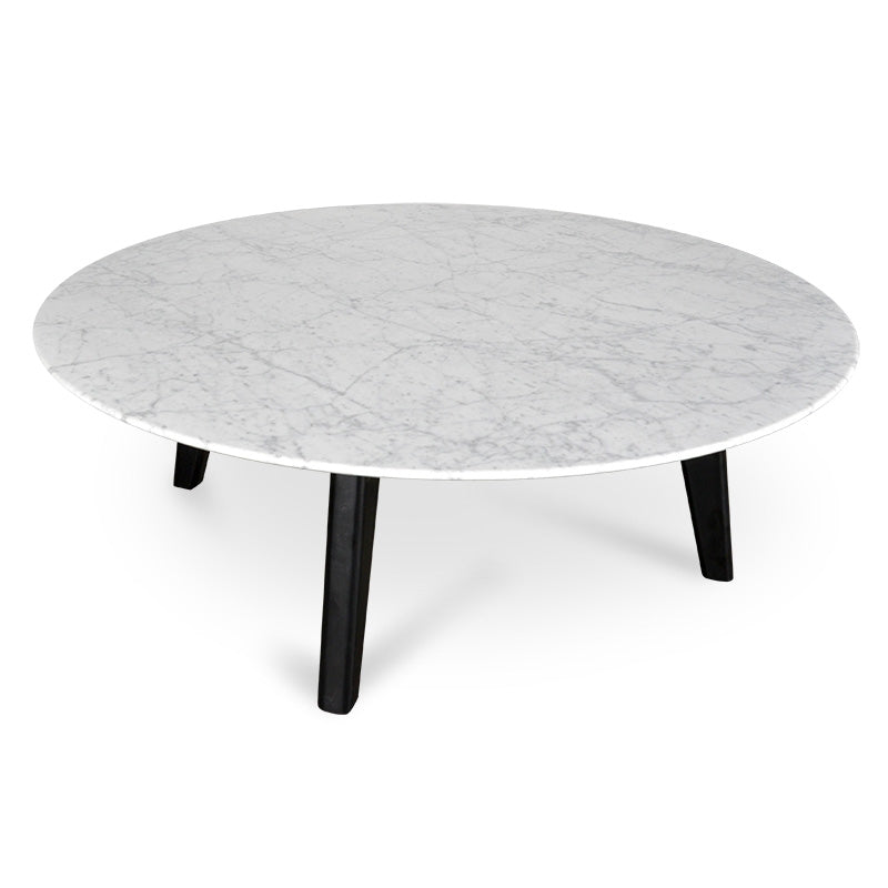 100cm Marble Venezia Coffee Table with Black Legs