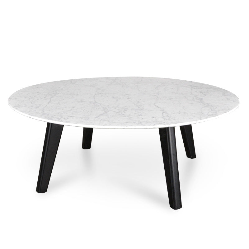 100cm Marble Venezia Coffee Table with Black Legs