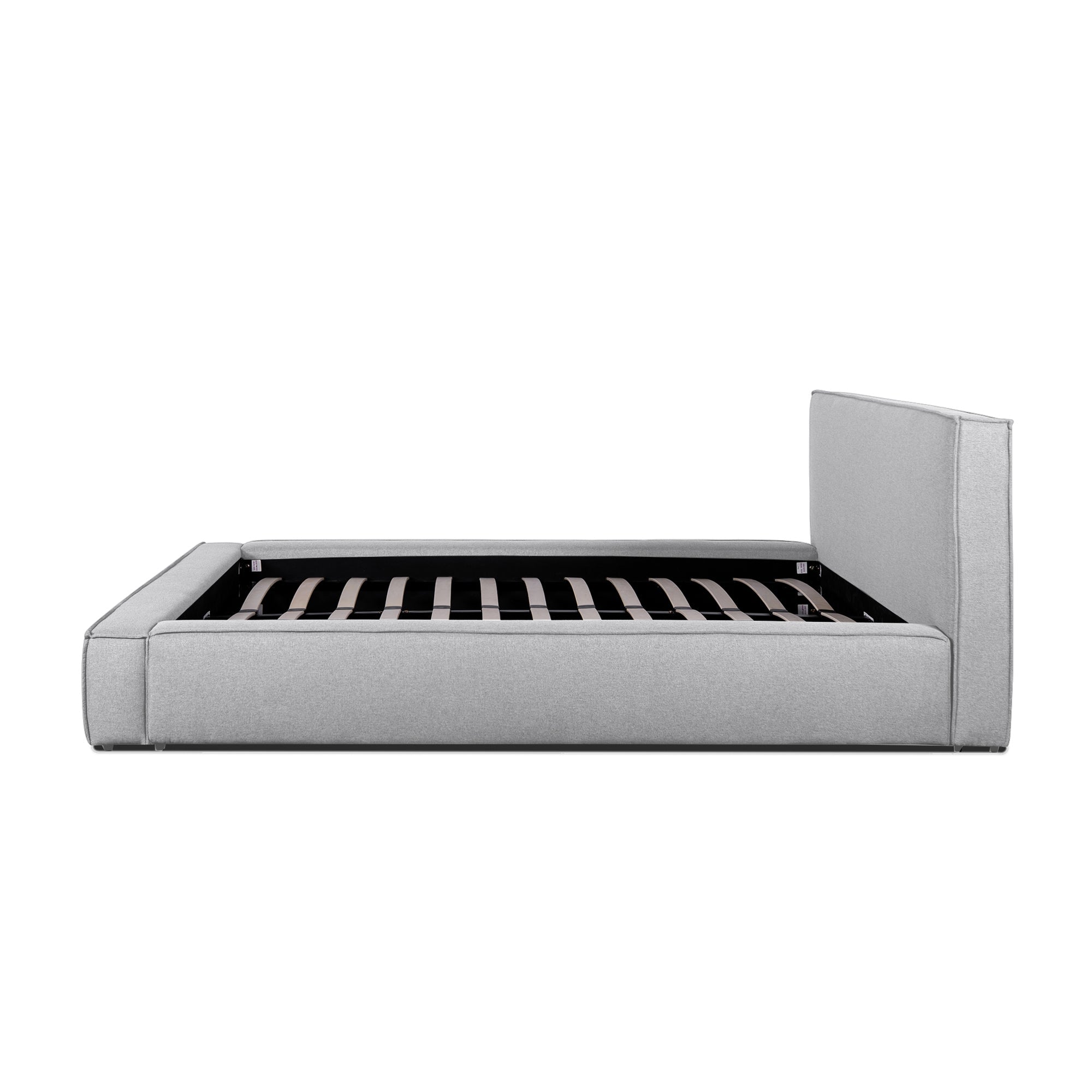Queen Lazio Bed Frame in Pearl Grey fabric