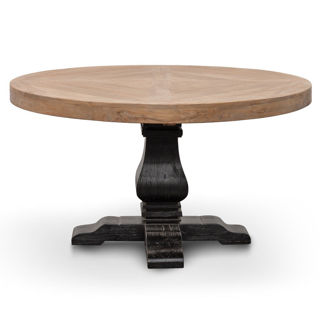1.4m Natural Round Siena Dining Table - Black Base