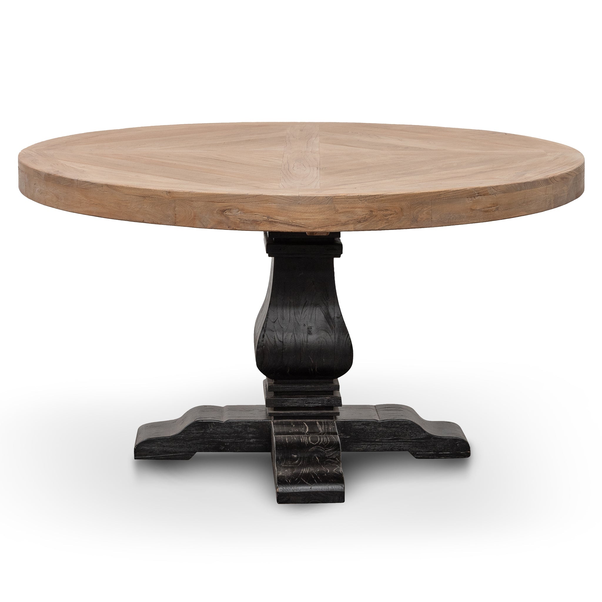 1.4m Natural Round Siena Dining Table - Black Base