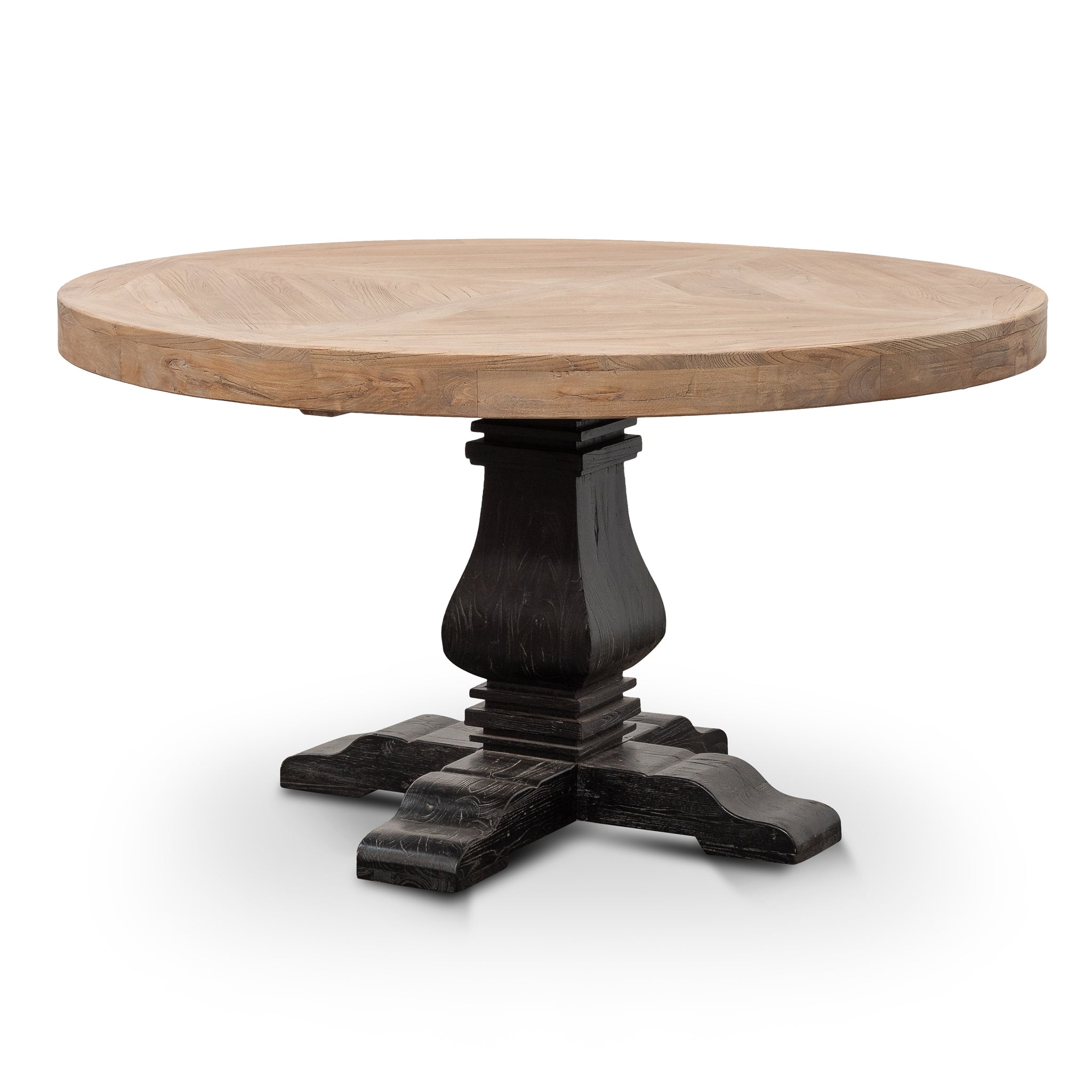1.4m Natural Round Siena Dining Table - Black Base