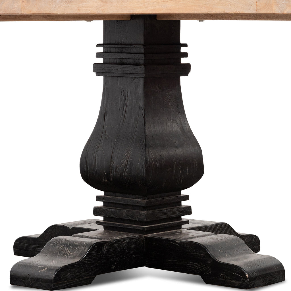 1.4m Natural Round Siena Dining Table - Black Base