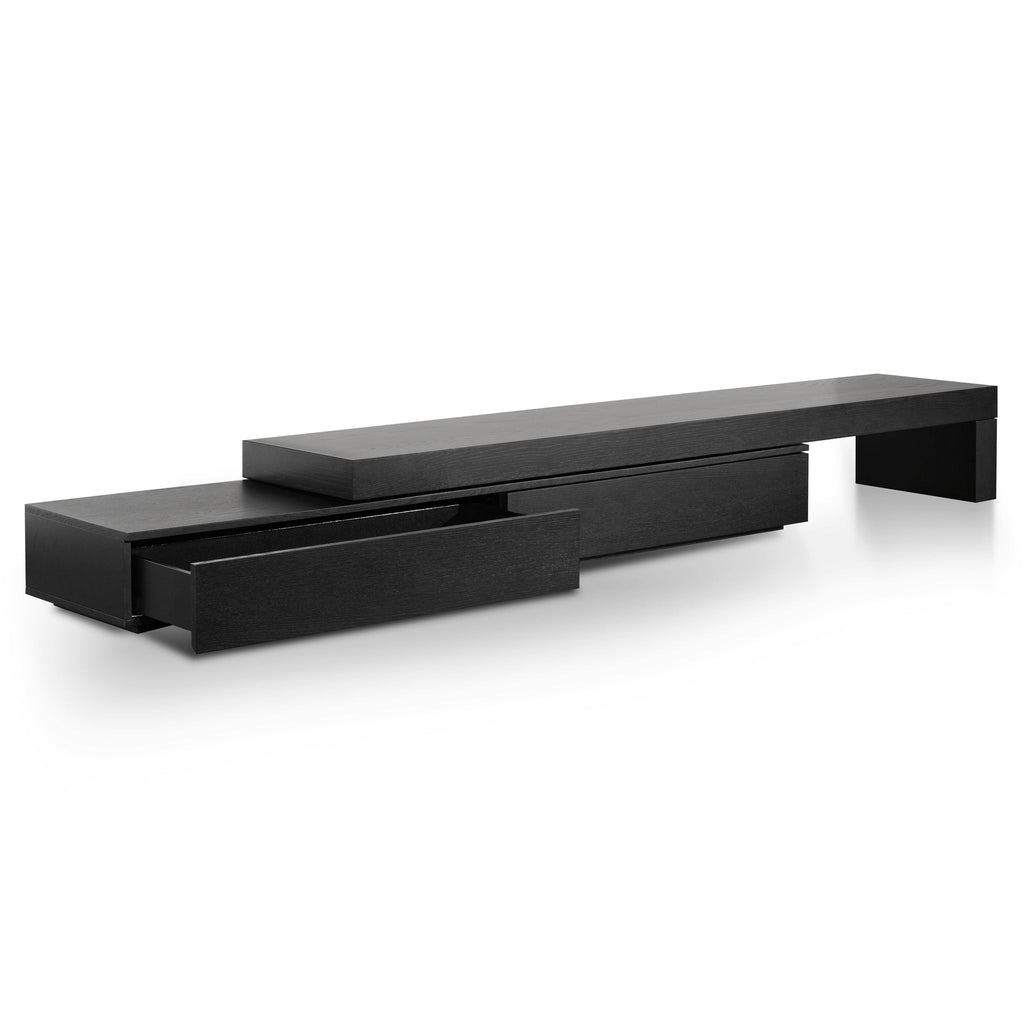Extendable Entertainment TV Unit - Black Oak