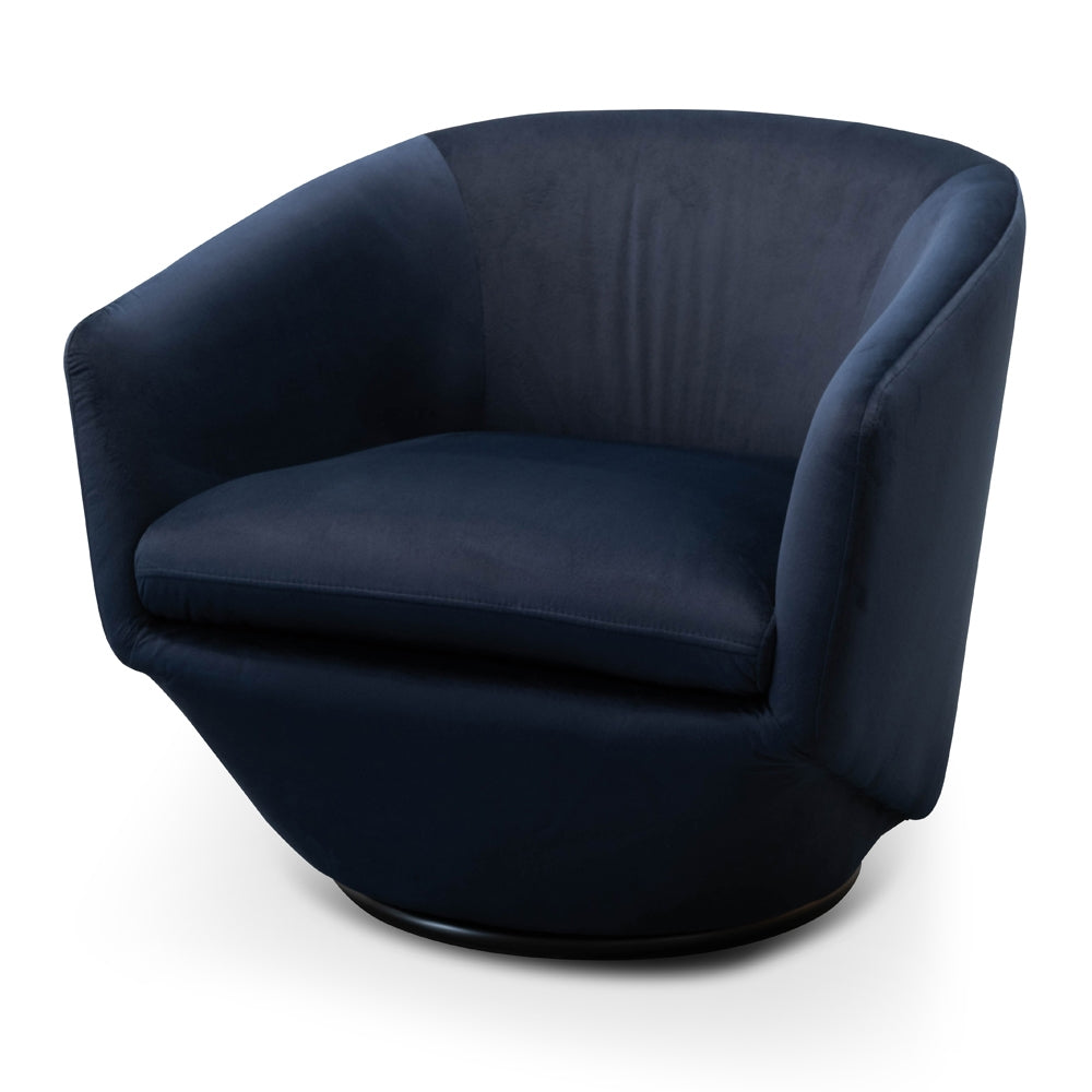 Swivel Ravello Lounge Chair - Navy Velvet