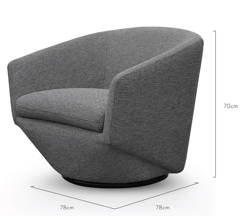 Swivel Ravello Lounge Chair - Graphite Grey