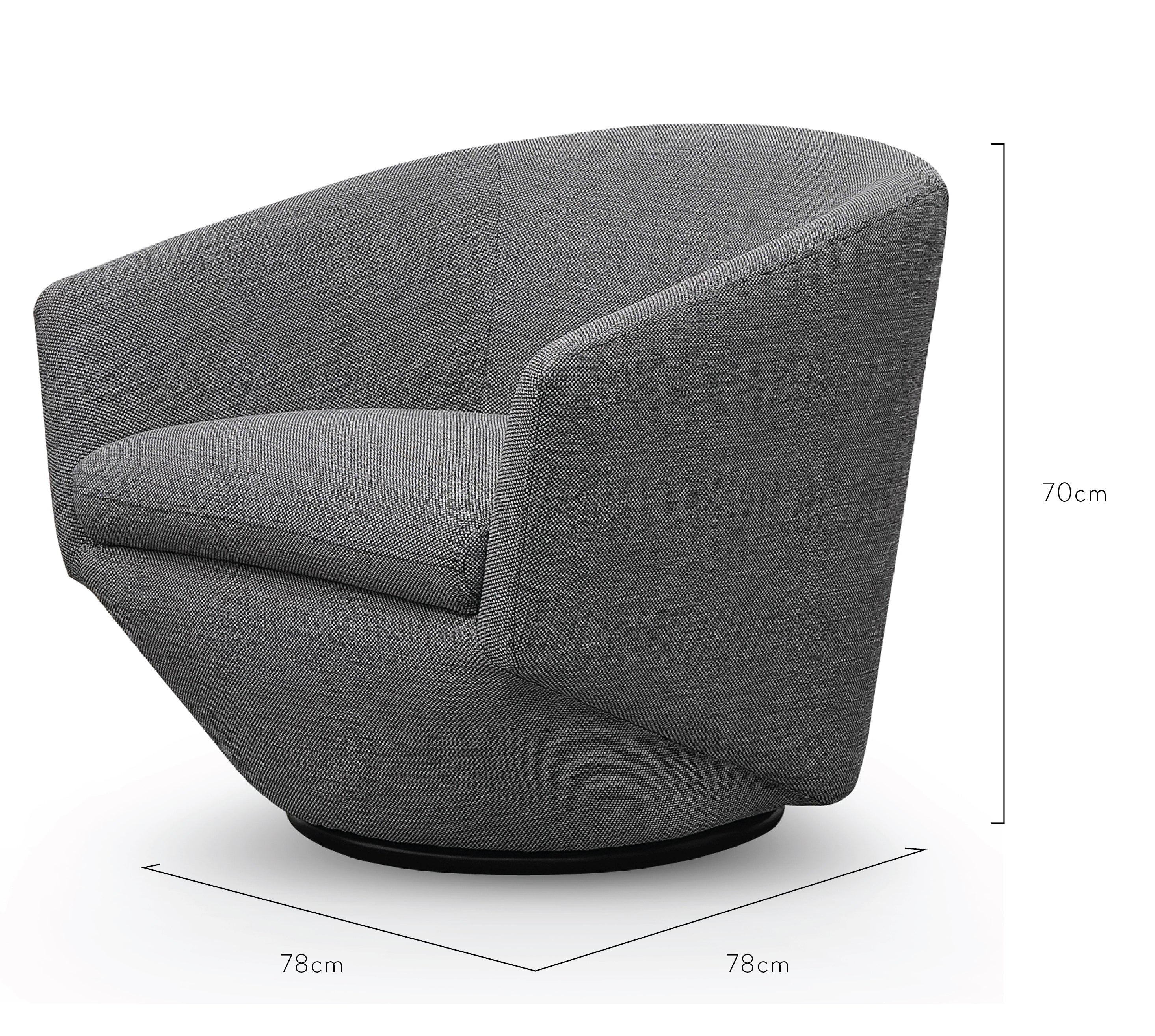Swivel Ravello Lounge Chair - Graphite Grey