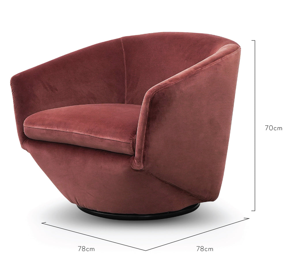 Swivel Ravello Lounge Chair - Blood Orange