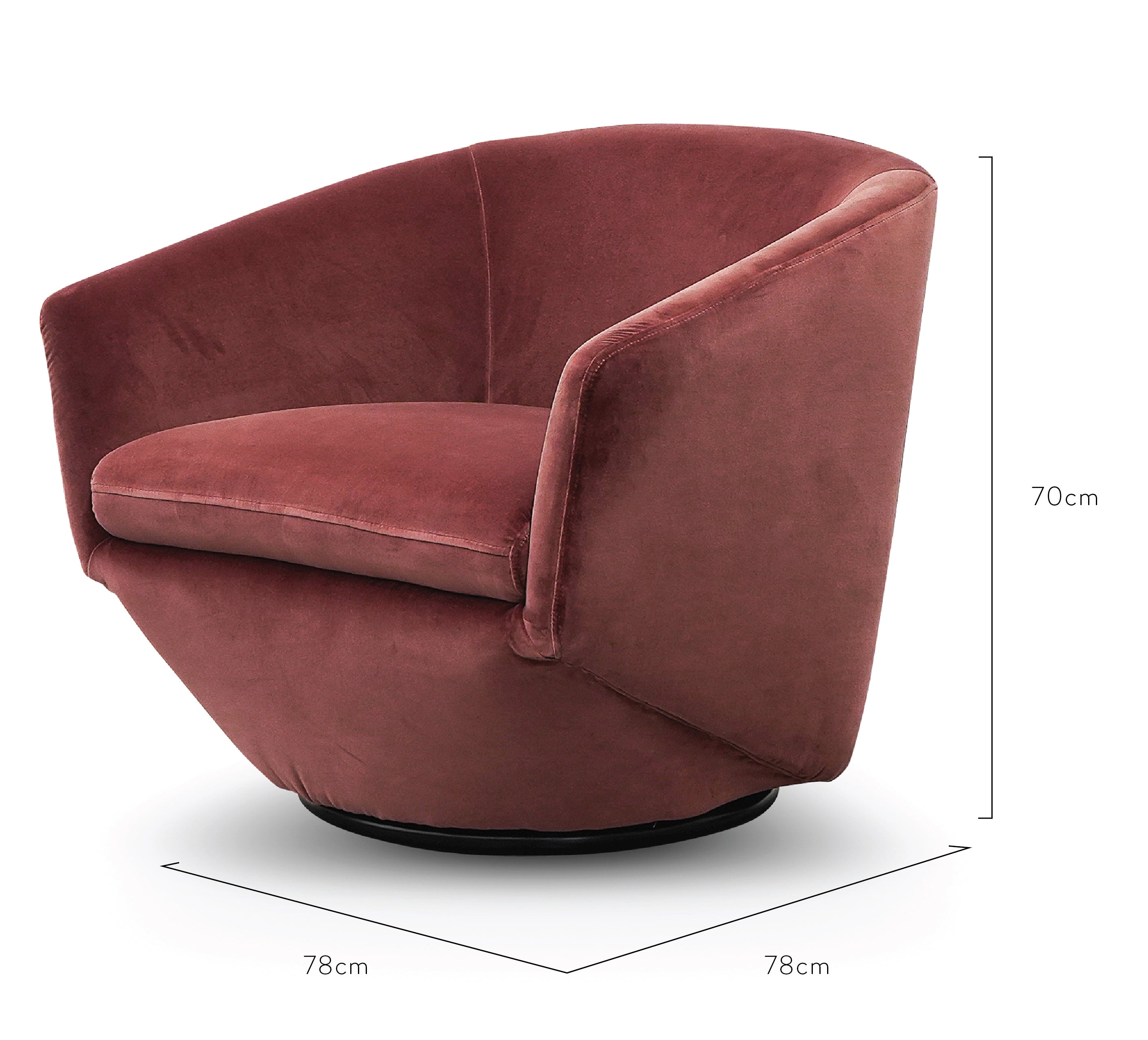 Swivel Ravello Lounge Chair - Blood Orange
