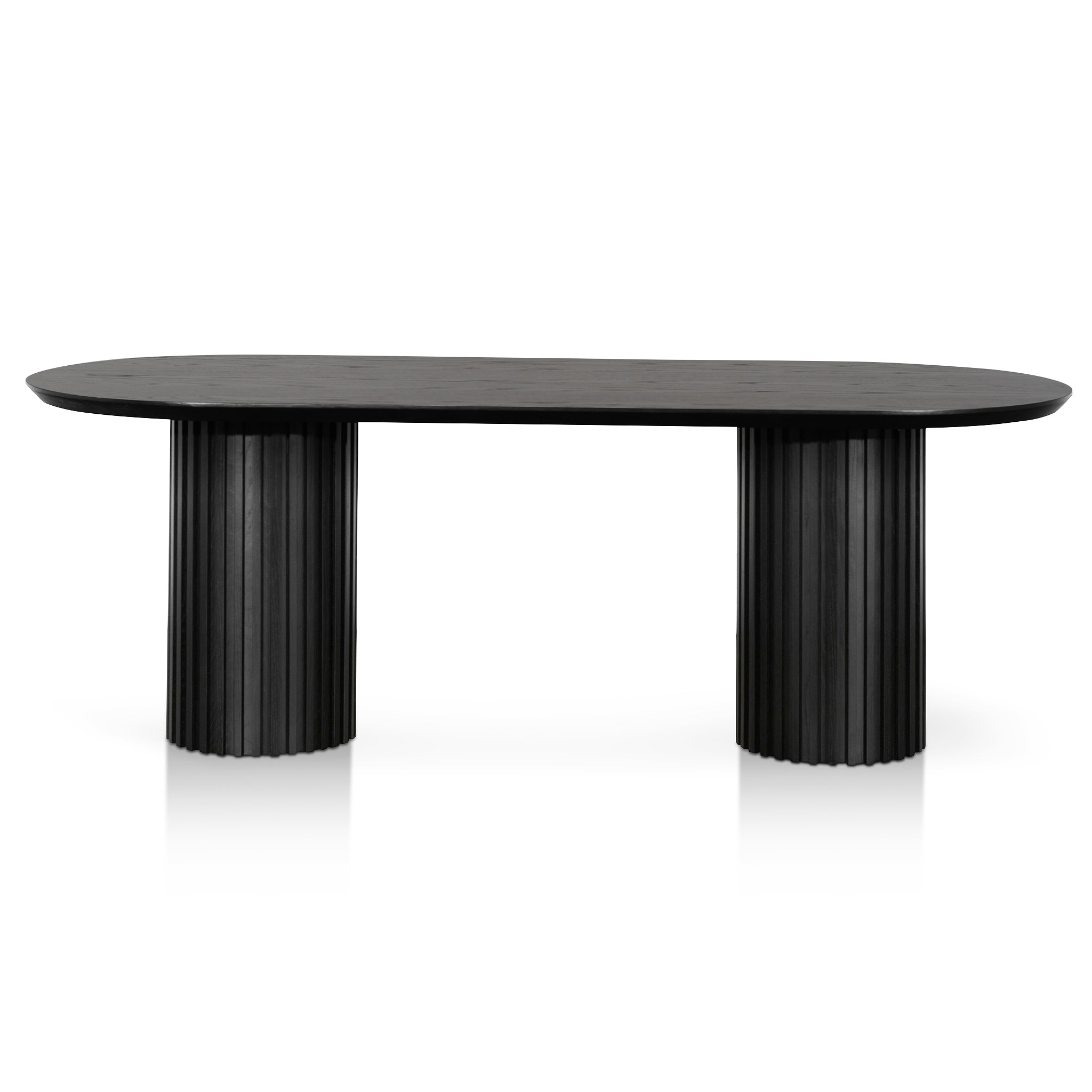 2.2m Wooden Siena Dining Table - Black Oak