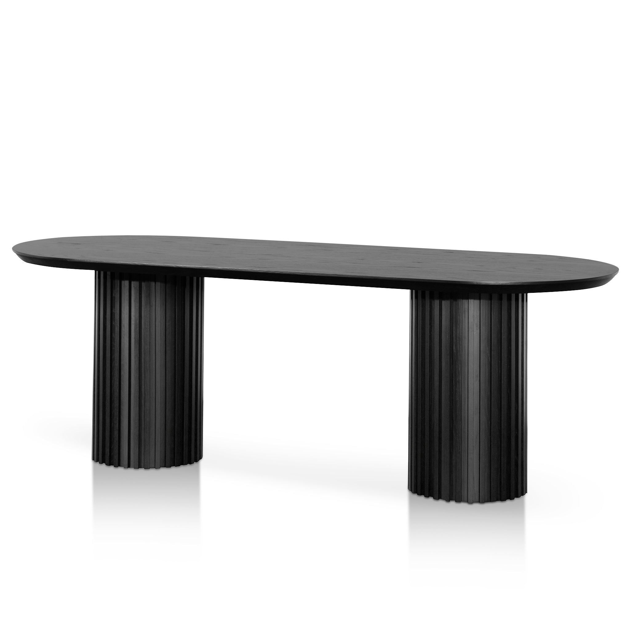 2.2m Wooden Siena Dining Table - Black Oak