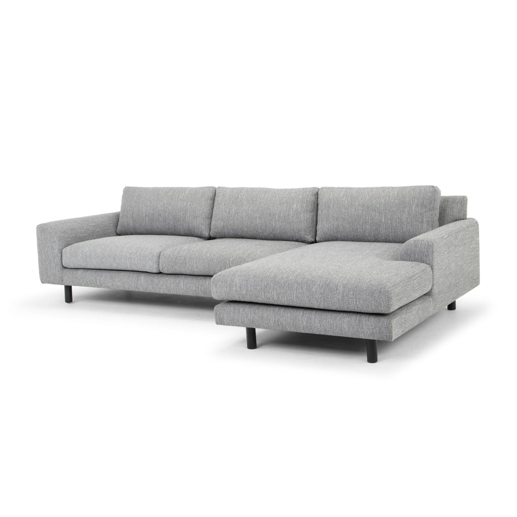 3 Seater Right Chaise Sofa - Graphite Grey with Black Legs - Last one