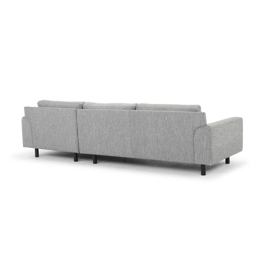3 Seater Right Chaise Sofa - Graphite Grey with Black Legs - Last one
