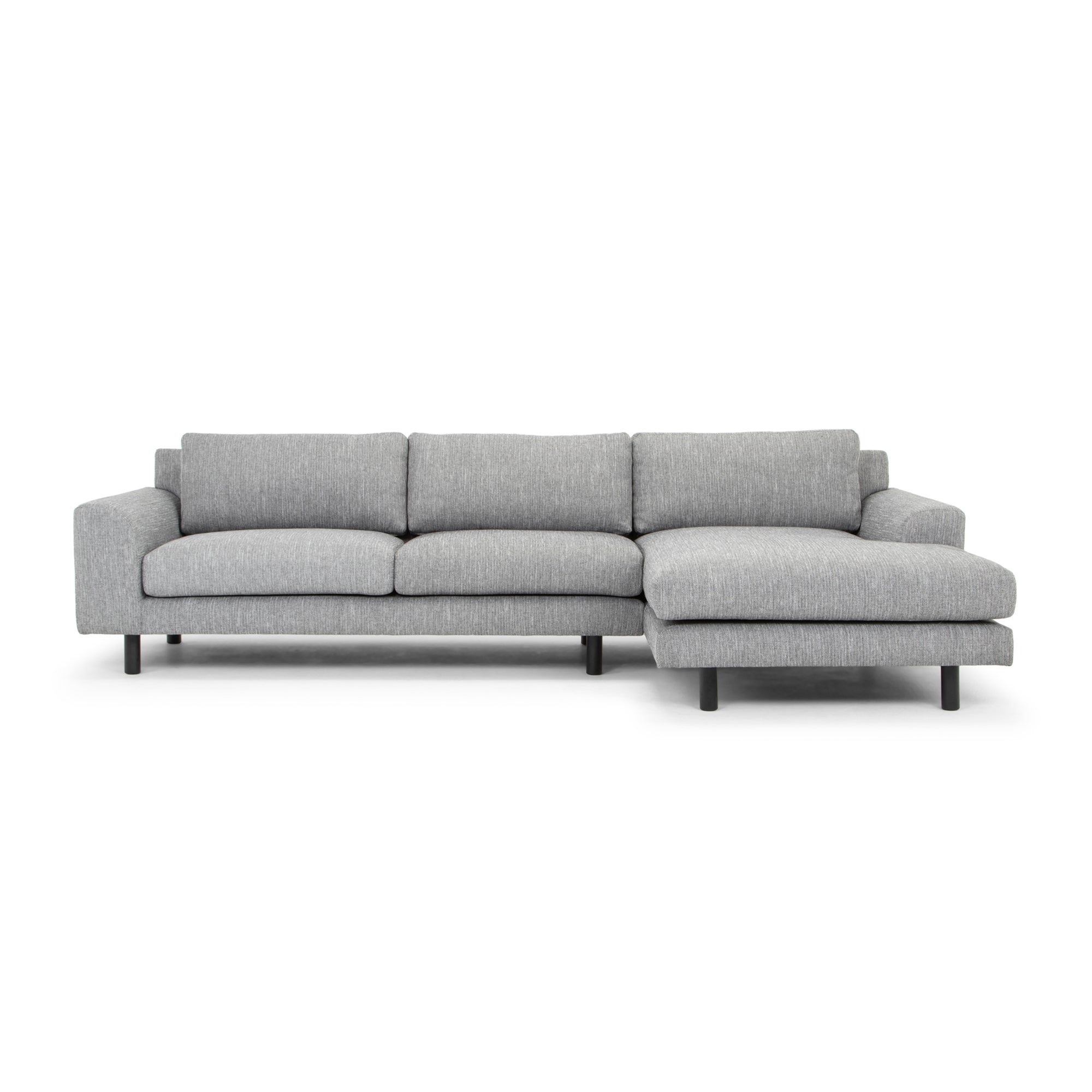 3 Seater Right Chaise Sofa - Graphite Grey with Black Legs - Last one