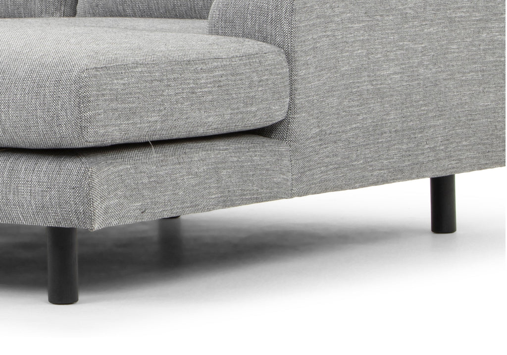 3 Seater Right Chaise Sofa - Graphite Grey with Black Legs - Last one