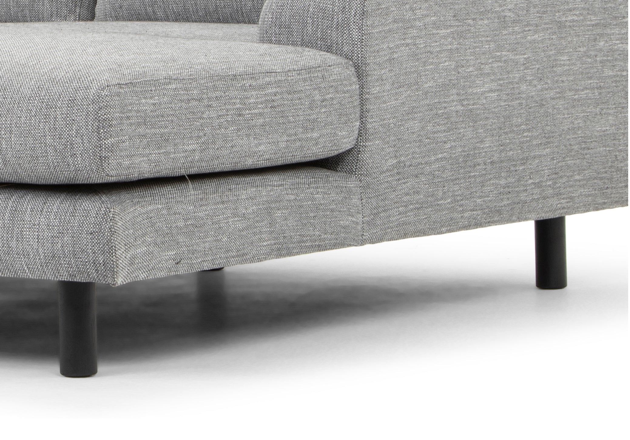 3 Seater Right Chaise Sofa - Graphite Grey with Black Legs - Last one