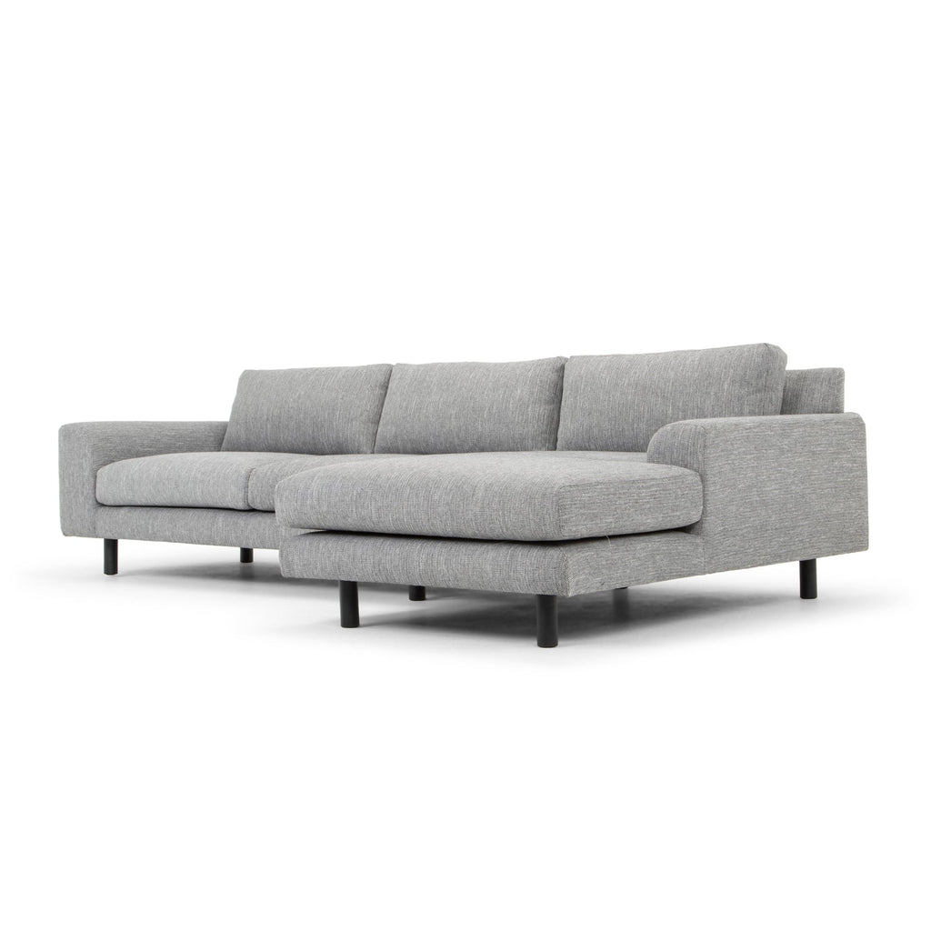 3 Seater Right Chaise Sofa - Graphite Grey with Black Legs - Last one