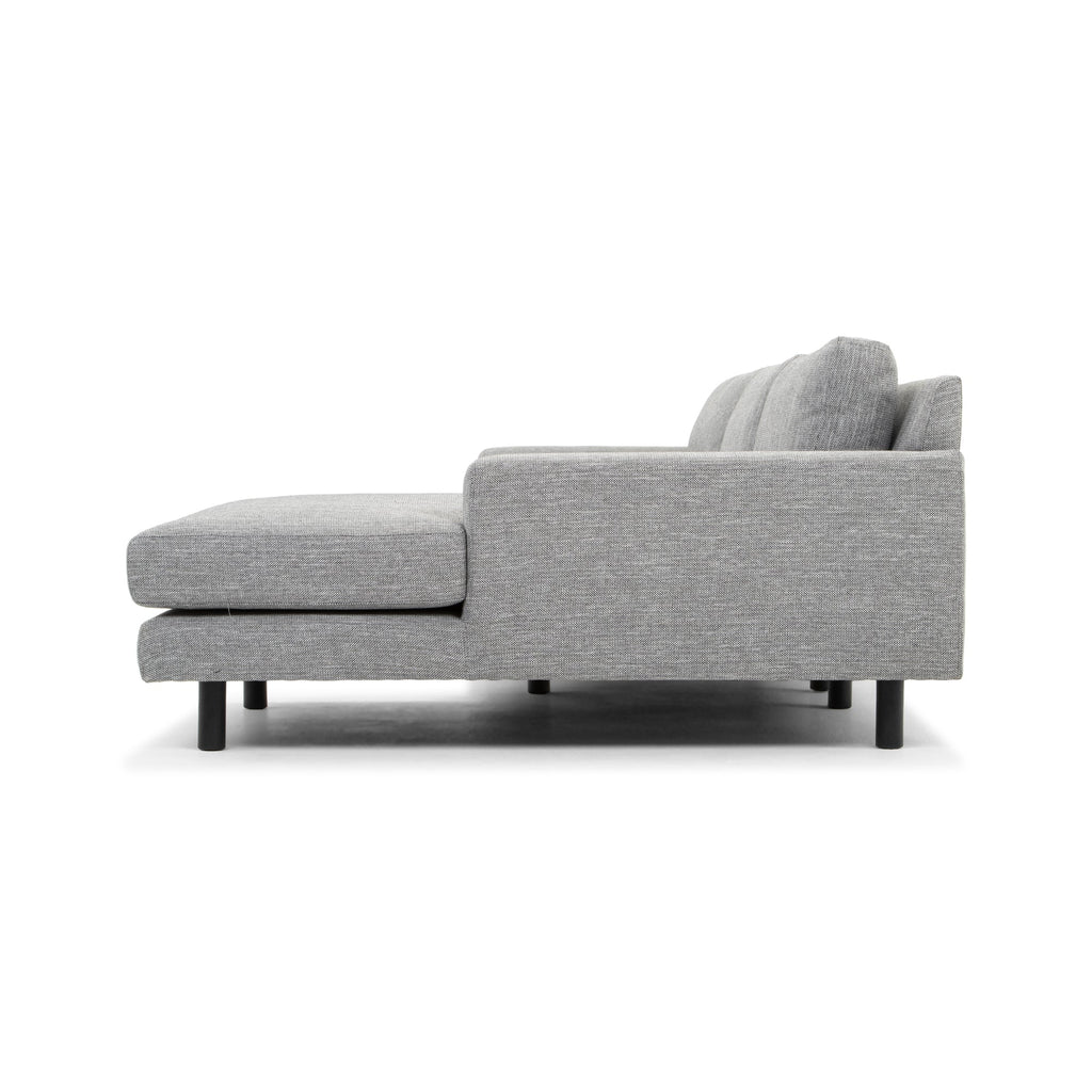 3 Seater Right Chaise Sofa - Graphite Grey with Black Legs - Last one