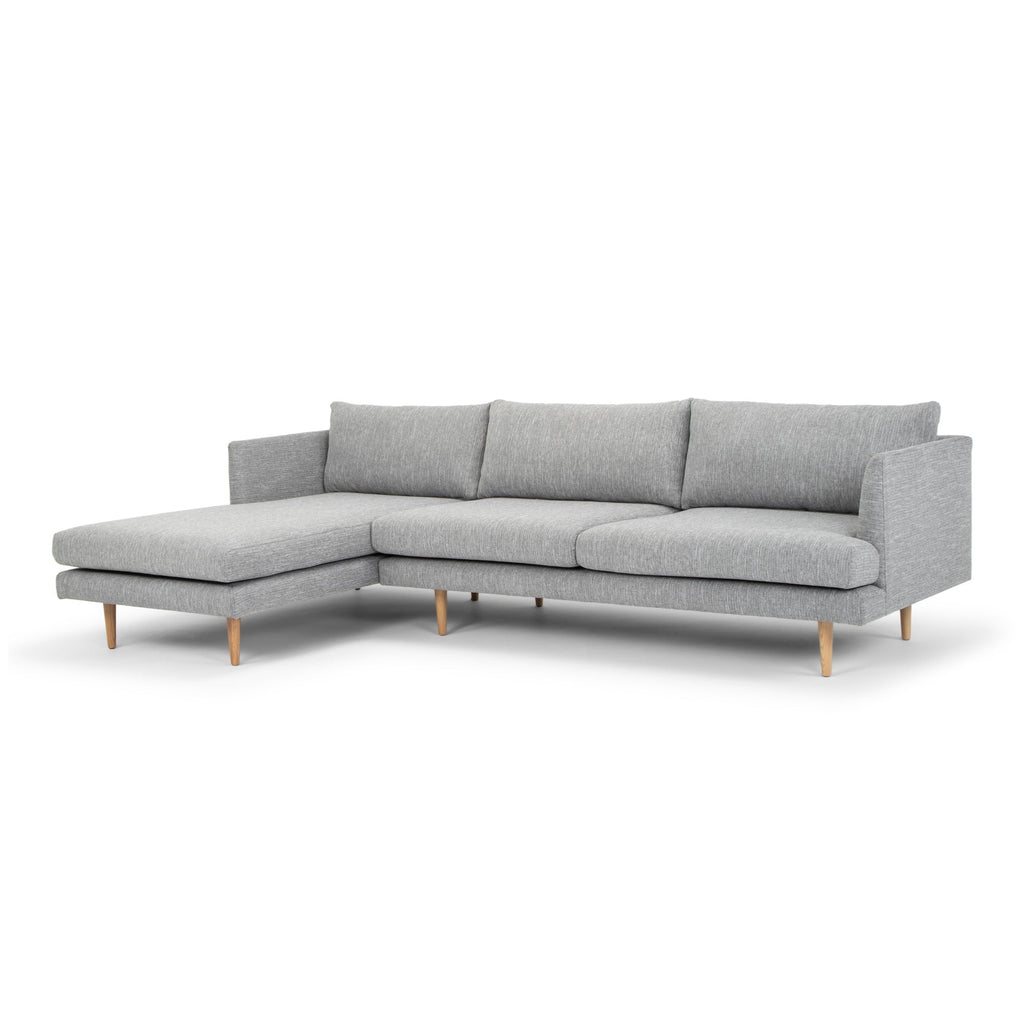 Seater With Left Chaise Sofa - Graphite Grey with Natural Legs - Last one