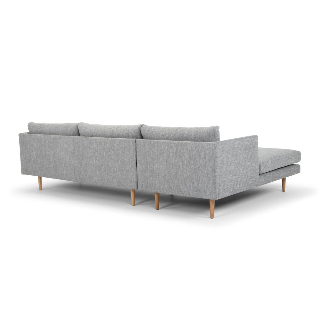 Seater With Left Chaise Sofa - Graphite Grey with Natural Legs - Last one